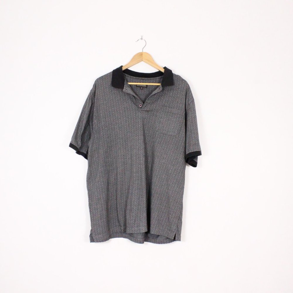 *Denver Hayes Grey Small Square Patterned Polo Shirt